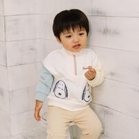 SNOOPY スヌーピー トレーナー ハーフジップ ナチュラル×95cm ベビーザらス限定