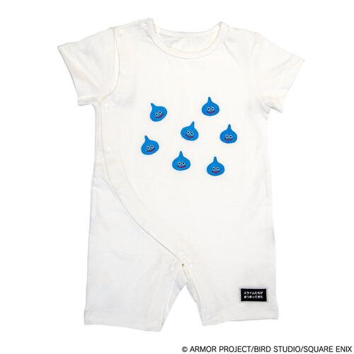ドラクエベビー＆キッズ 刺繍半袖ロンパース スライム ホワイト&times;80cm