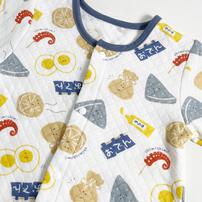 長袖ロンパス スタイツキ ニットキルト おでん ブルー×70-80cmベビーザらス限定