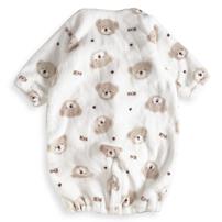 2WAYドレスオール フリース クマ柄 ベージュ×50-60cm