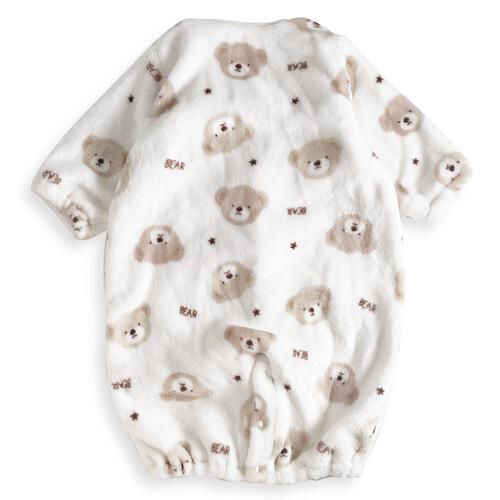 2WAYドレスオール フリース クマ柄 ベージュ×50-60cm