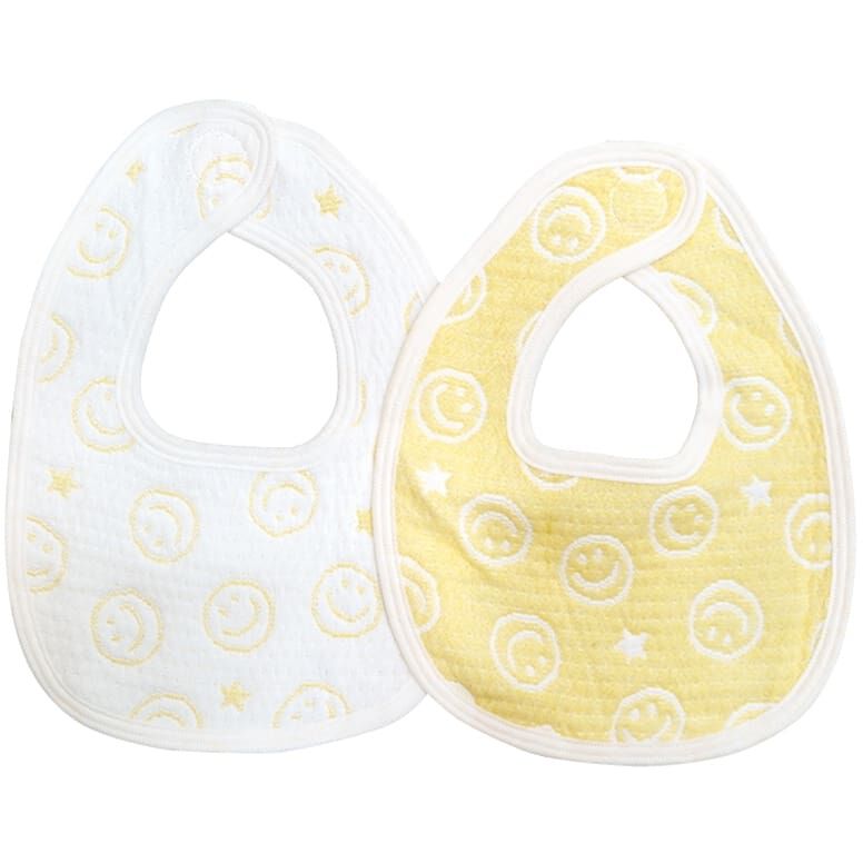 多重織ガーゼスタイ 2枚組 スマイリー (イエロー×フリー) ベビーザらス