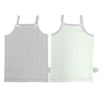 ２枚組シンプルキャミソール肌着 ドット パステルブルー&times;95cm