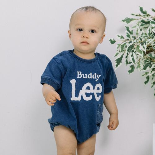 BUDDYLEE 半袖ボディスーツ インディゴ染め ブルー&times;80cm