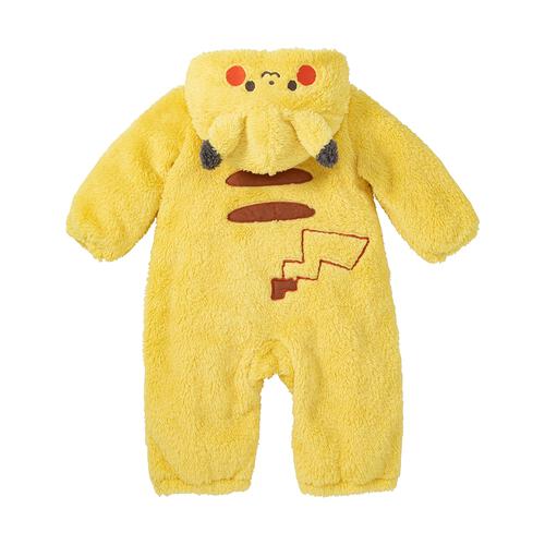 monpoke モンポケ 長袖ロンパース ピカチュウなりきり イエロー×90cm