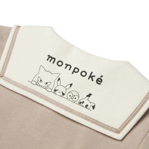 monpoke モンポケ トレーナー 衿付き ピカチュウ ブラウン&times;100cm