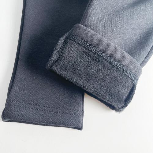 COJIKA 10分丈デイリーパンツ 裏シャギー 無地 ブラック&times;95cm ベビーザらス限定