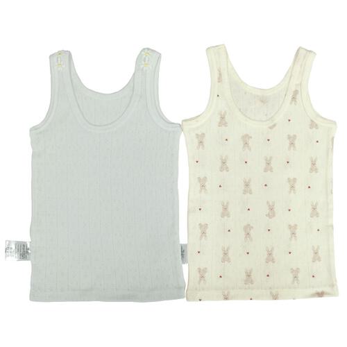 2枚組みえない袖なしシャツ肌着 パターンメッシュ うさぎ グレー&times;100cm ベビーザらス限定