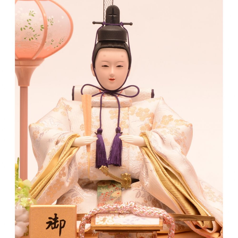 雛人形】ケース飾り 親王飾り「桜リボン金ぼかし」(322590)ひな人形