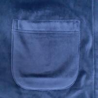 POLOBCS 長袖テーラーパジャマ ストレッチベロア 無地(ネイビー×M-L)