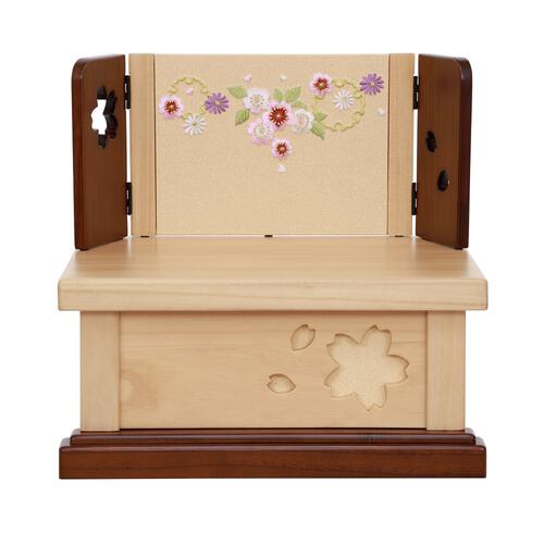 【雛人形】収納飾り 親王飾り「ナチュラル木目桜刺繍」ひな人形 ひな祭り お雛様 おしゃれ トイザらス・ベビーザらス限定【メーカー直送】