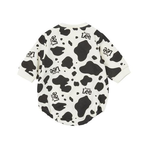 BUDDYLEE 長袖ボディスーツ ガーゼ裏毛 牛柄 ポケット付き ホワイト×80cm ベビーザらス限定