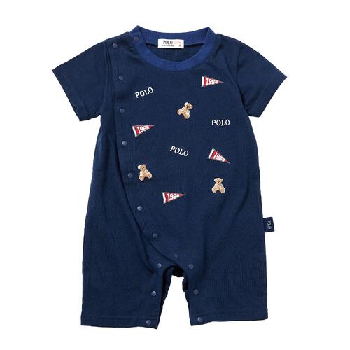 POLO BCS ロゴクマ半袖ロンパース ネイビー&times;80cm ベビーザらス限定