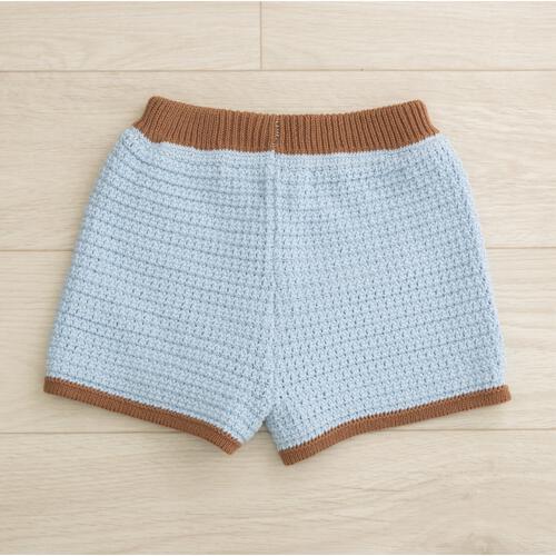 SNOOPY スヌーピー ショートパンツ クロシェニット ライトブルー&times;90cm ベビーザらス限定