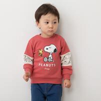 SNOOPY スヌーピー トレーナー 袖切替 レッド×80cm ベビーザらス限定