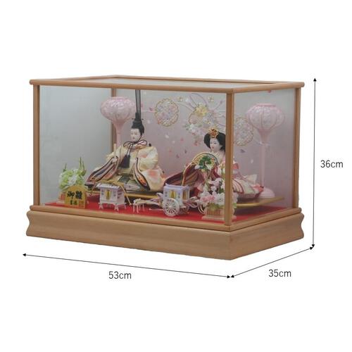 【雛人形】ケース飾り 親王飾り「雪輪桜刺繍木目調」(322353)ひな人形 ひな祭り お雛様 彩シリーズ おしゃれ トイザらス・ベビーザらス限定【メーカー直送】