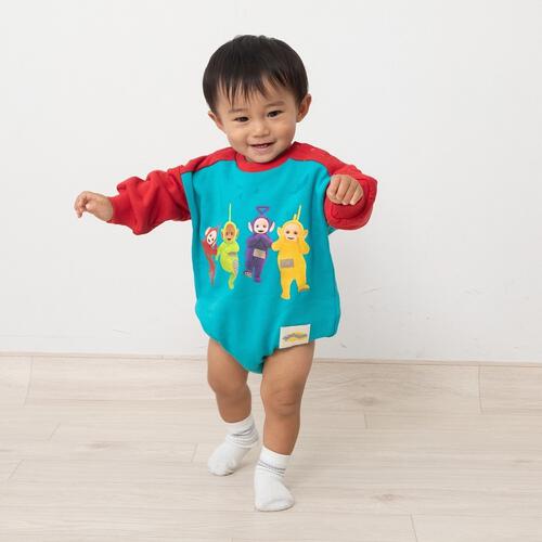 【テレタビーズ】長袖ダルマボディスーツ ラグラン グリーン×80cm