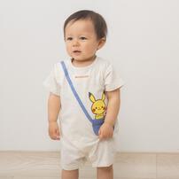  monpoke モンポケ 半袖ロンパース ポシェット付き風 ナチュラル&times;80cm 