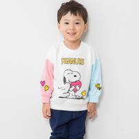 SNOOPY スヌーピー トレーナー 袖配色 ホワイト&times;80cm