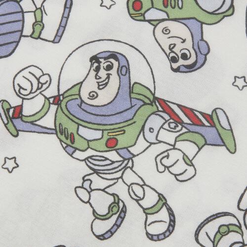 ディズニー トイストーリー 半袖ボディスーツ 総柄 バズ ホワイト&times;80cm