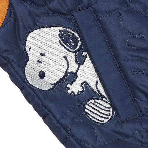 SNOOPY スヌーピー ベスト 中わたキルト ネイビー×90cm