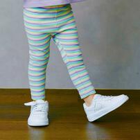 sophitica デイリーパンツ ボーダーリブレギンス ピンク&times;90cm