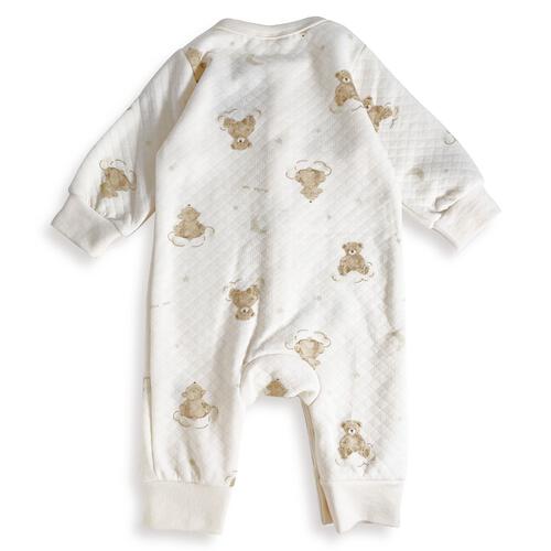 長袖カバーオール ニットキルト クマ柄 オフホワイト×70cm ベビーザらス限定