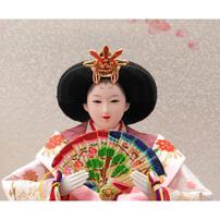 【雛人形】ケース飾り 五人飾り「雪輪桜刺繍 丸形クリームアクリル」 (322549)ひな人形 モダン 丸型 トイザらス・ベビーザらス限定【メーカー直送】