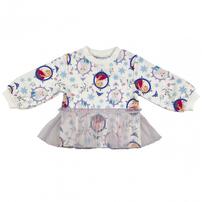 【Sophitica × tsumashi1118さん】Disney アナと雪の女王 裏毛トレーナー 総柄 ホワイト×90cm ベビーザらス限定