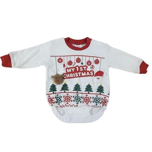 クリスマスダルマオール 裏毛 コスチューム ベビー サンタクロース コスチューム 子供 衣装 ホワイト&times;70cm ベビーザらス限定