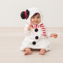 クリスマス スノーマンフード付きスモック  コスチューム キッズ ベビー サンタクロース コスチューム 子供 衣装 ホワイト×80-90cm ベビーザらス限定