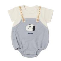 SNOOPY 半袖ボディスーツ 吊りブルマ風 スヌーピー ライトブルー&times;80cm ベビーザらス限定