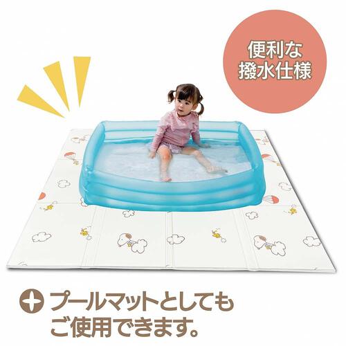 オリジナル 折りたためる！ 両面使えるベビーマット スヌーピー 【フロアマット リバーシブル仕様 収納専用ケース付き（150&times;150&times;厚さ0.8cm）】ベビーザらス限定