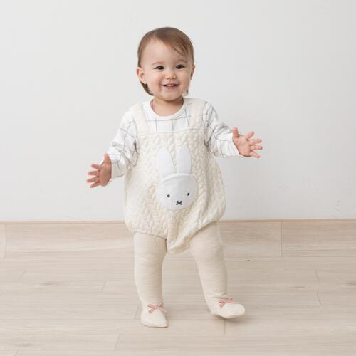 miffy ミッフィー 長袖ボティスーツ サロペット風 ナチュラル×80cm ベビーザらス限定