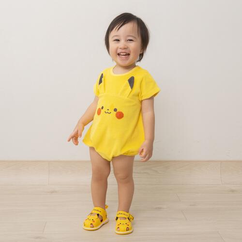 monpoke モンポケ 半袖ボディスーツ ピカチュウパイル monpoke モンポケ イエロー&times;80cm 赤ちゃん 出産準備 出産祝い ベビー服 子供服