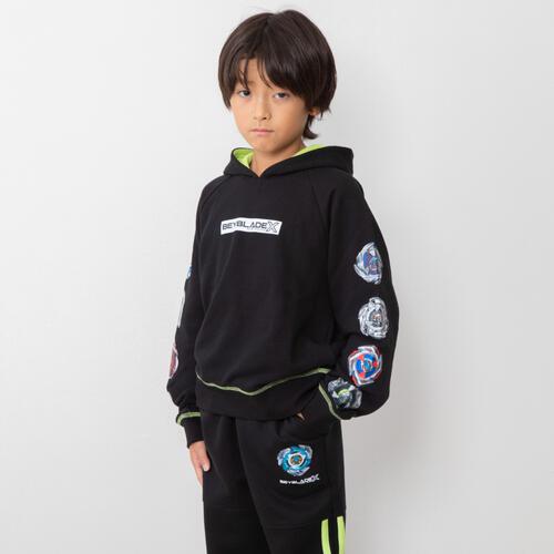 BEYBLADE X 長袖パーカー ベイブレード エックス ブラック×130cm