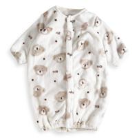 2WAYドレスオール フリース クマ柄 ベージュ×50-60cm