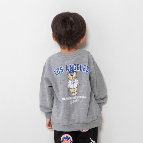 ベビーザらス限定　ＭＬＢ クマ柄トレーナー(グレー×90cm)