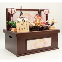 【雛人形】収納飾り 親王飾り「八重桜刺繍木目ブラウン」 (605858)ひな人形 おしゃれ モダン トイザらス・ベビーザらス限定【メーカー直送】