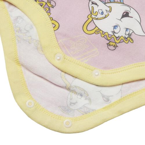 ディズニー 半袖ボディスーツ 総柄 ポット婦人＆チップ ピンク&times;80cm