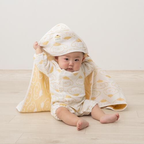 SANRIO サンリオ 多重織ガーゼおくるみ ポムポムプリン イエロー&times;ﾌﾘｰ ベビーザらス限定