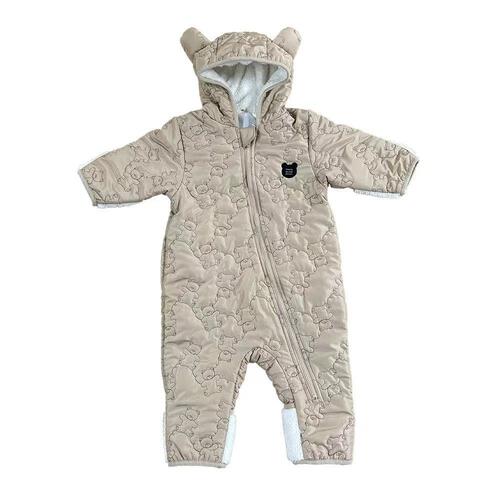 ジャンプスーツ くまみみ クマ柄 ミディアムベージュ×80cm