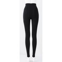 はじめてママのためのウェストらくらくレギンス 裏シャギー ブラック×L-LL