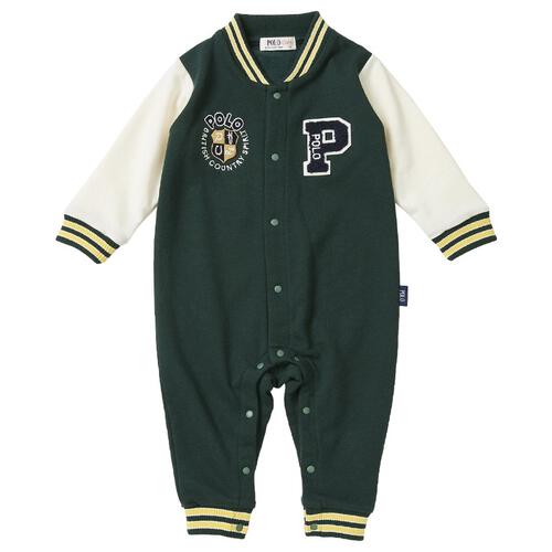 POLO BCS スタジャン風ロンパース グリーン×70cm ベビーザらス限定