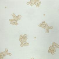 半袖ロンパース肌着 2枚組 保湿スムス くま ホワイト&times;70cm