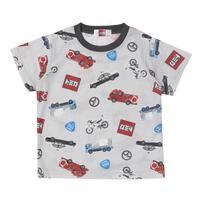 TOMICA トミカ 半袖パジャマ 総柄 腹巻付き グレー&times;100cm 
