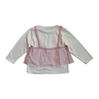Sophitica 天竺チュールドッキングTシャツ(ピンク×90cm)
