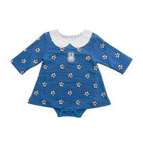 miffy ミッフィー 長袖ロンパース ワンピース風 ブルー×80cm ベビーザらス限定