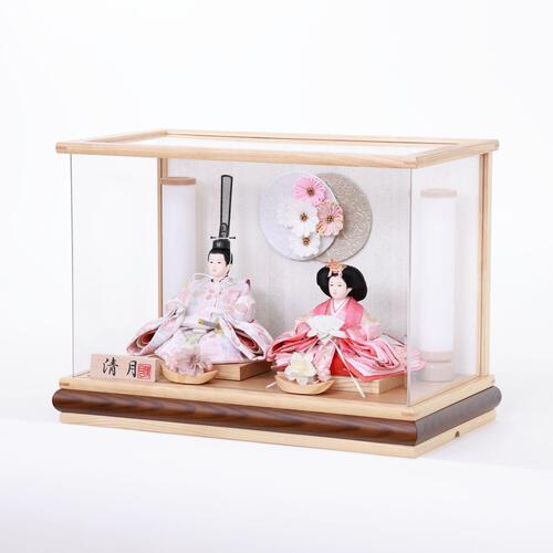 【雛人形】ケース親王飾り 花尽しアクリルケース