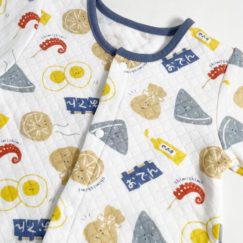 長袖ロンパス スタイツキ ニットキルト おでん ブルー×60-70cmベビーザらス限定